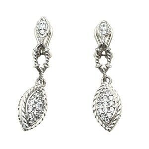 Designer Judith Ripka Sterling Silver Chandelier Pierced Earrings